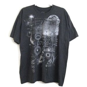 Grunge Galaxy Space Moon Short Sleeve Graphic Tee